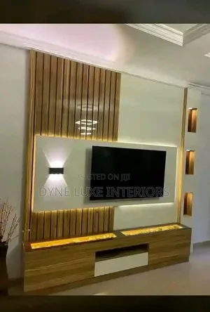 Modern TV Console with Wall Unit - Brand New