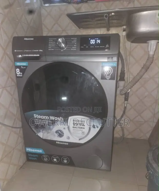 Hisense 8kg Front Load Inverter Injin Wanki da Bushewa - 1