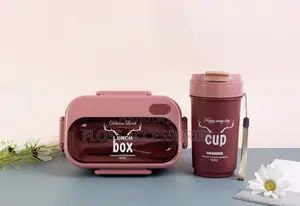 Pink Bento Lunch Box da Set na Kayan Ciye-ciye