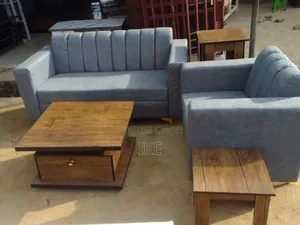 Home Interiors 3-Seater Sofa Set with 2 Stools & Center Table