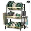 3-Layer Dish Rack - Black - 2