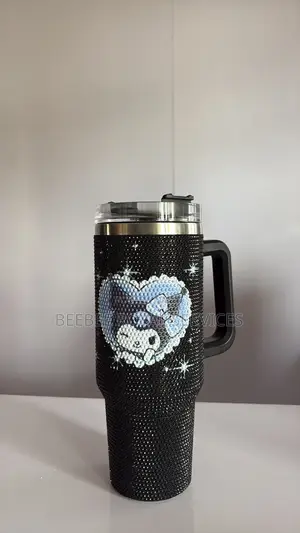 Black Bedazzled Stanley Type Water Bottle