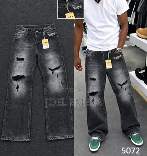 Premium Men's Baggy Cargo Jeans - Blue