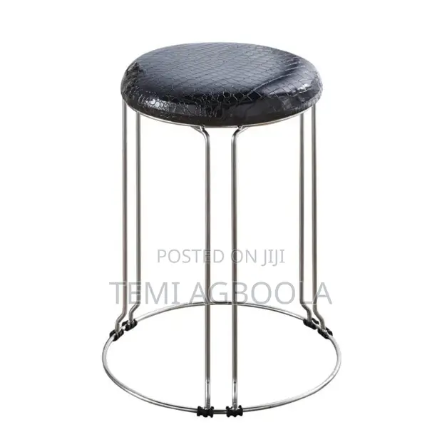 Modern Stackable Round Metal Dining Stool Chair - 1