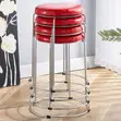 Modern Stackable Round Metal Dining Stool Chair - 2