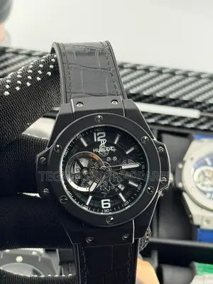 Geneve Hublot Leather & Rubber Wrist Watch