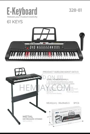 Standard 61-Key Yara Yara Keyboard Tare da Tsayawa