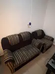 3 Seater Brown Sofa - 1