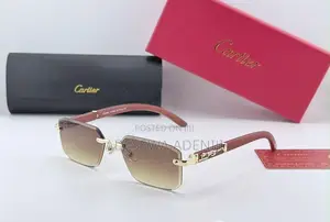 Custom Rimless Glasses with Wooden Temples