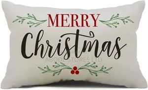 Merry Christmas Throw Pillow 12" x 20" Multicolor