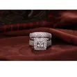 Bridal Ring Set - Silver-Plated Rhinestone - 3