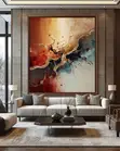 Luxury Abstract Canvas Artwork - Zinare, Orange Mai Kona, Rust - 2