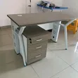 Modern Office Table tare da 3-Drawer Cabinet - 4ft Work Desk - 1