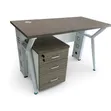 Modern Office Table tare da 3-Drawer Cabinet - 4ft Work Desk - 2