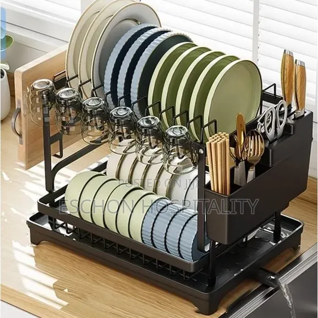 Multi-Functional Dish Rack with Draining Tray - 1