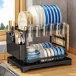 Multi-Functional Dish Rack with Draining Tray - 2