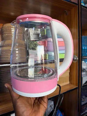 Lec Electric Glass Kettle - 1.7L, Pink & White