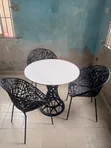 3 Seater Restaurant Set - Na Musamman Fiber Plastic - 1