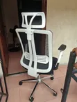 Home Interiors White Executive Chair and Adjustable Manual Table Set - 2