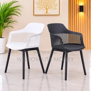 Elegant Modern Plastic Armchair - White