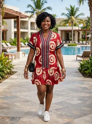 Kyakkyawar Ankara Dress mai Aso-Oke
