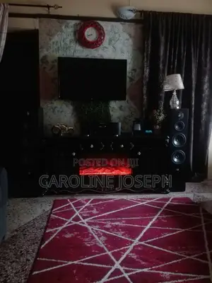 Fireplace TV Stand ( Black ). Fairly Used