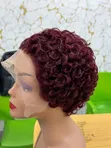 Human Hair Wigs - Curly, Black/Dark Brown/Gold - 1