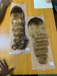 Human Hair Wigs - Curly, Black/Dark Brown/Gold - 3