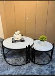 Ceramics Marble 1+1 Center Table tare da Adjustable Stool - 2