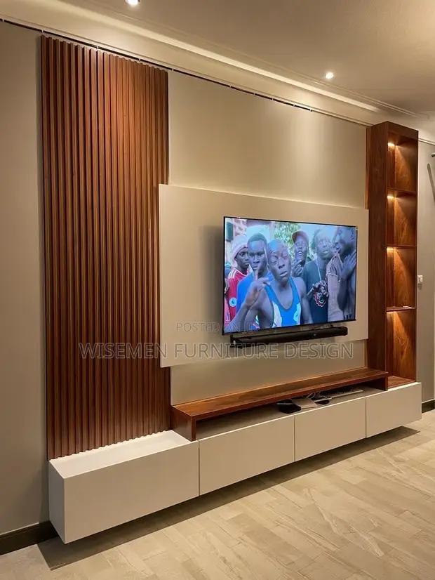 TV Console mai Kyau - Itace & Fari - 1