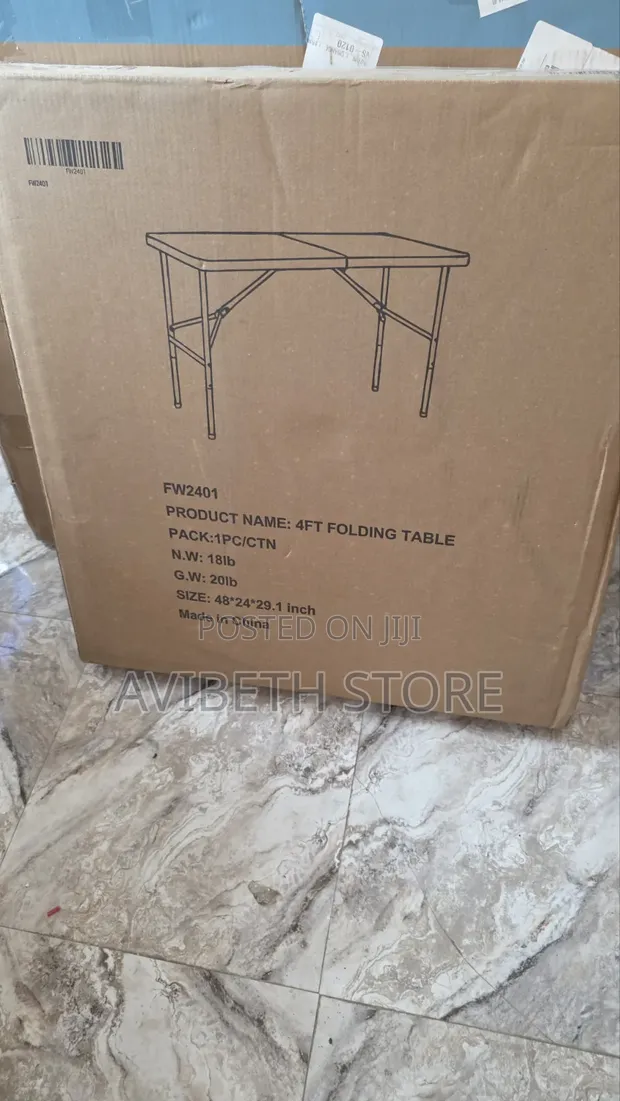 4ft Foldable Table - White - 1