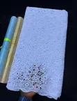 Pure White Chiffon Lace Fabric - 5 Yards - 4