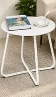 Zodiac Coffee Side Table - Black and White X-Frame - 1