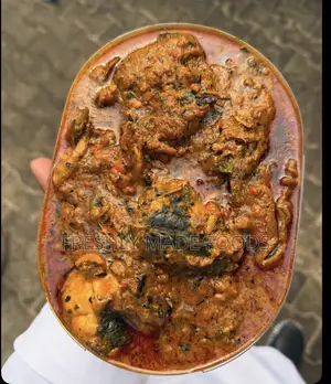 Banga Soup with Protein and Swallow