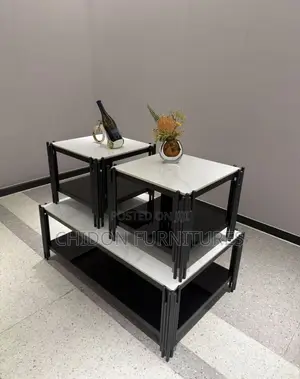 Home Interiors Marble Center Table with 2 Stools