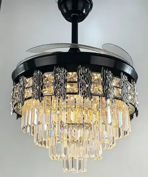 Crystal Design Ceiling Fan Chandelier da Remote