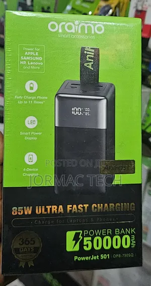 Oraimo 50000mAh 85W Power Bank for Laptop & Phone