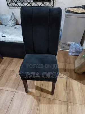 Black Velvet High Back Chair