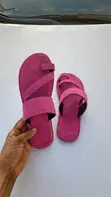 Sleek Suede Flat Slippers - Pink - 1