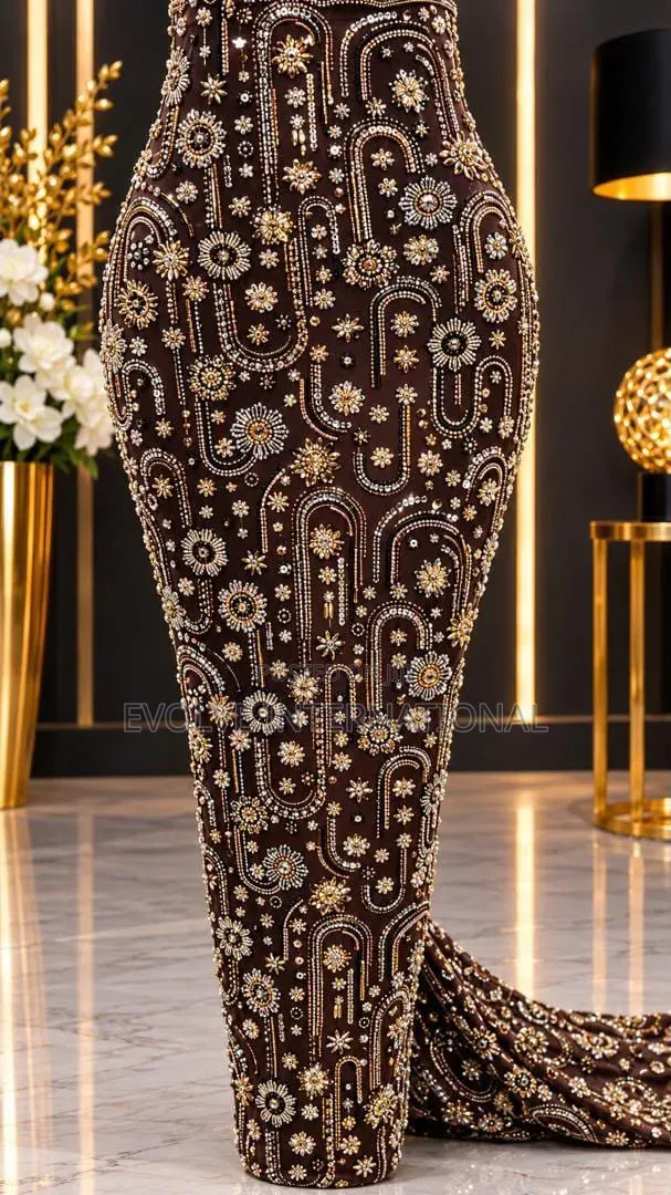 Splash Beaded Lace Fabric - 1