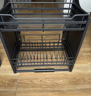 2 Tier Bakin Karfe Pull Down Plate Rack