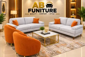 Unique 7-Seater Corner Sofa - Gold Fabric