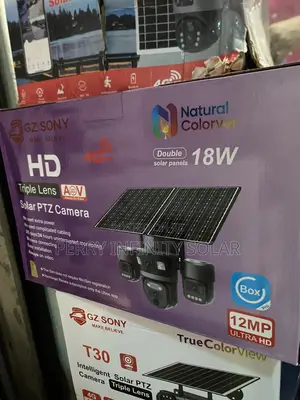 GZ Sony Triple Lens 4G Solar CCTV Camera 12MP