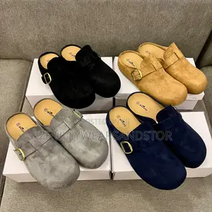 Fashion Birkenstock Half Cover Shoes - Black Suede