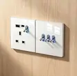Luxury White Glass USB Wall Socket - 1