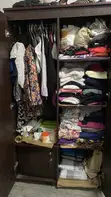 HDF Wardrobe - 2 Doors, Brown - 3