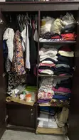 HDF Wardrobe - 2 Doors, Brown - 4