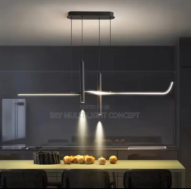 Modern Creative Long Strip LED Dining Pendant Light - 1