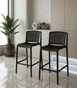 Black Counter High Bar Stools (Set of 2) - 1