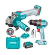 Total 20V Brushless Angle Grinder & Cordless Drill Combo - 1